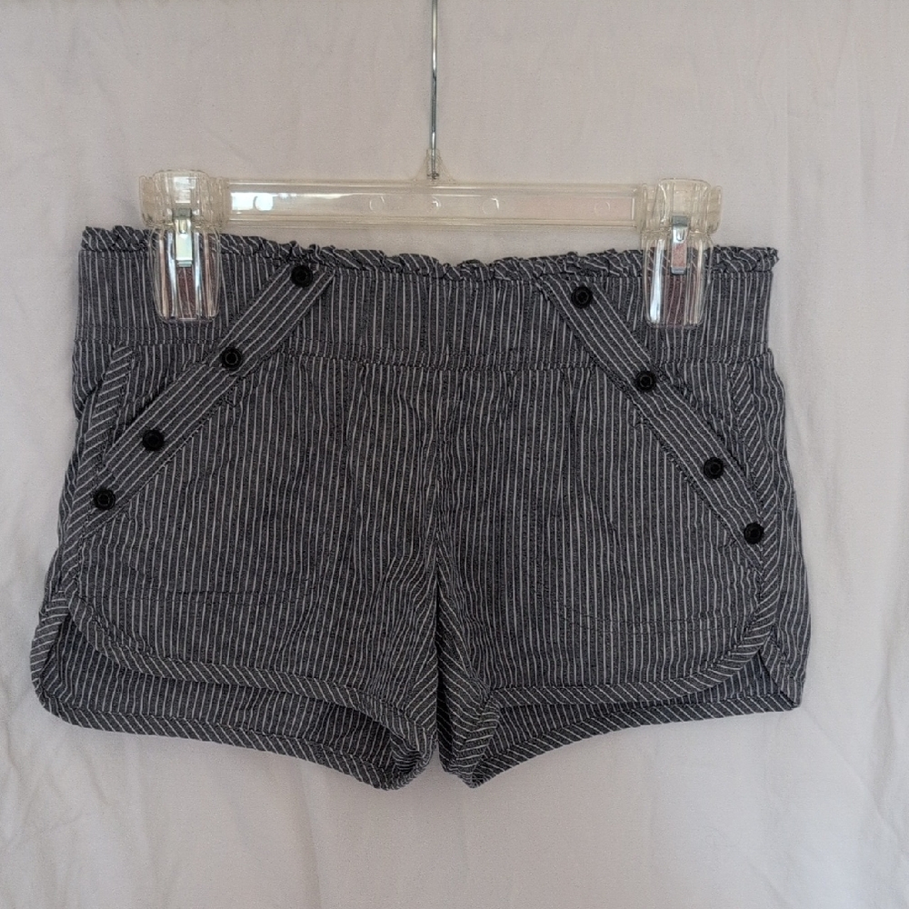 Rewind Blue and White Striped Low Rise Shorts